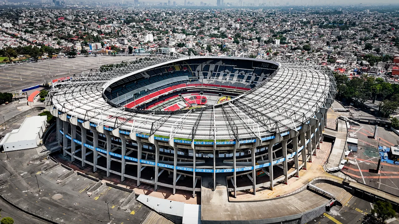 Vista aérea del Estadio Azteca en Ciudad de México